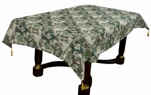 Obrus turecki 140 x 200 cm - tkany orientalny Ethnic oliwkowo-szary